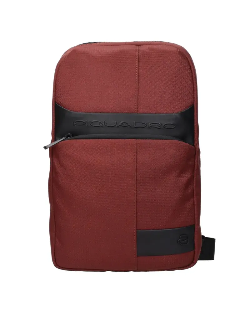 Piquadro leather-trim crossbody backpack - Rot Rot