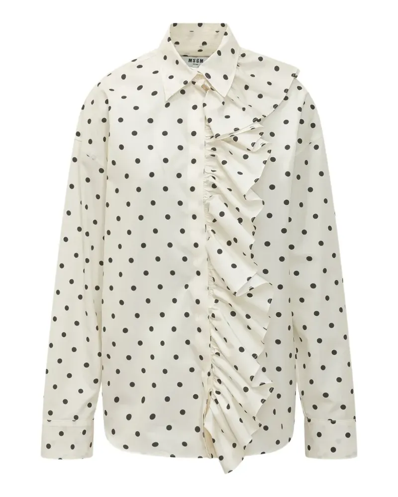 MSGM ruffled polka-dot shirt - Nude Nude