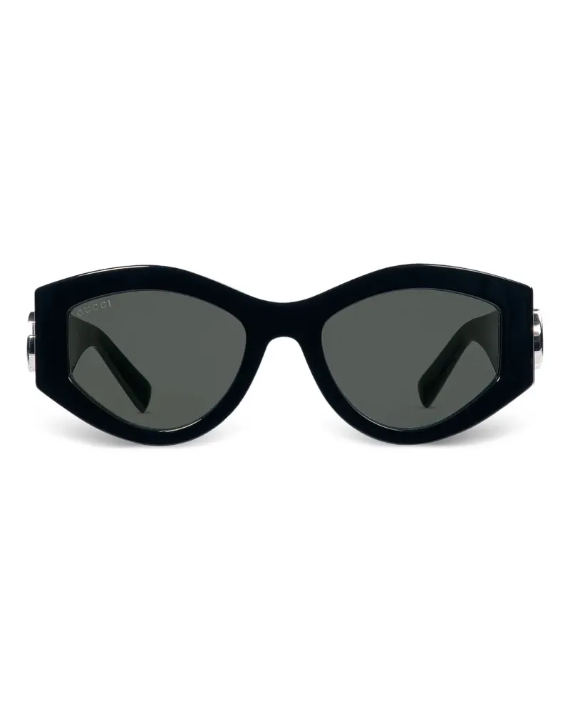 Gucci Sonnenbrille mit geometrischem Gestell - Schwarz Schwarz