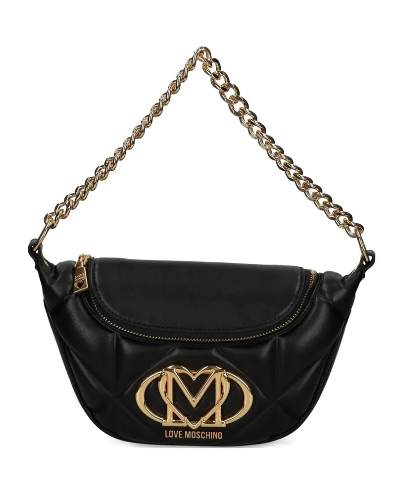 Moschino Gesteppte Schultertasche - Schwarz Schwarz