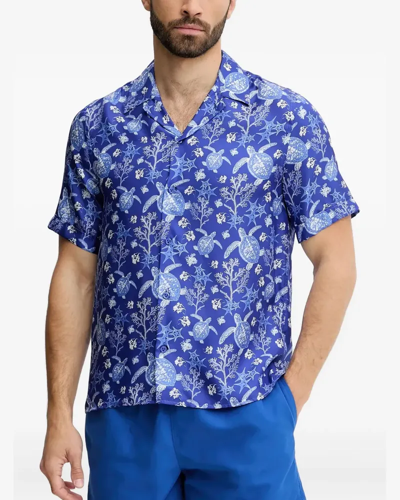 Vilebrequin Hemd mit Schildkröten-Print - Blau Blau