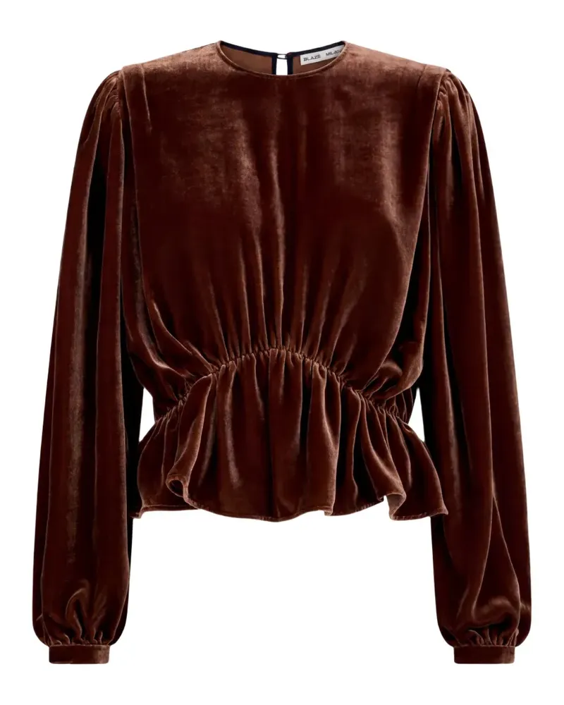 Blazé Milano velvet peplum top - Braun Braun