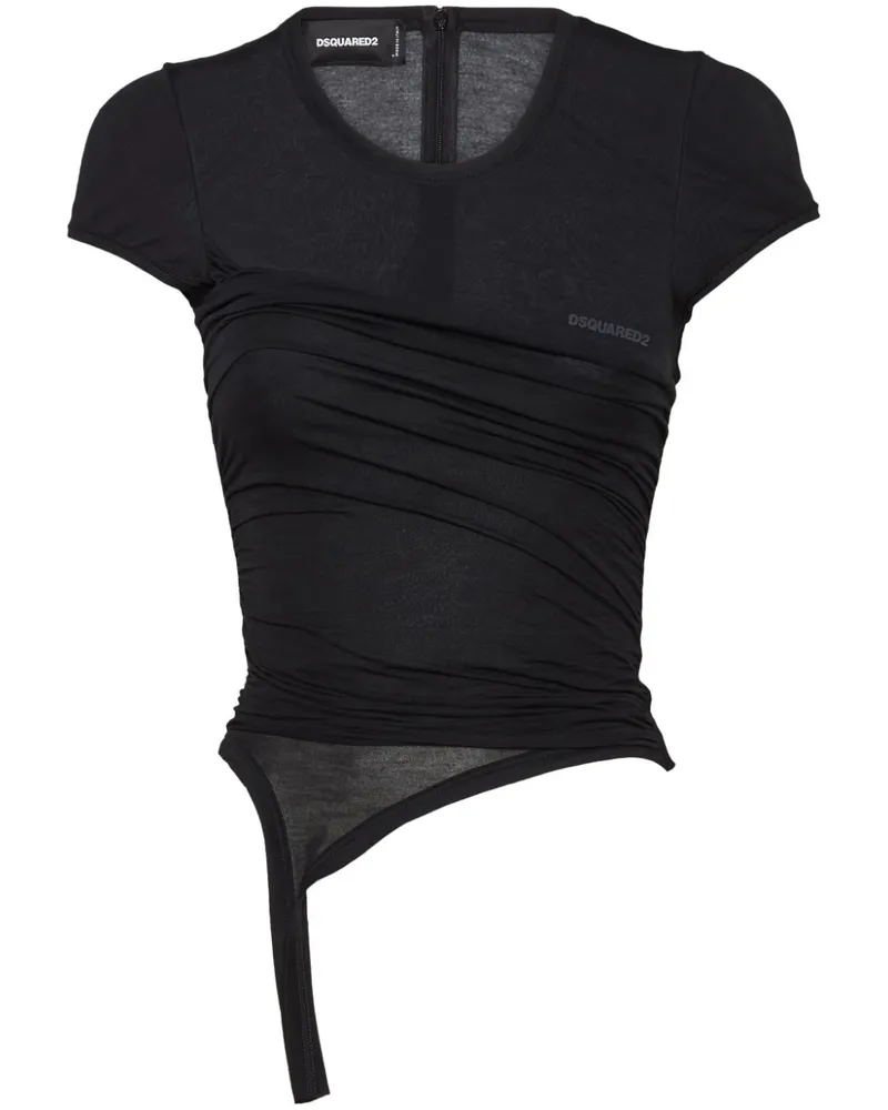 Dsquared2 Semi-transparentes T-Shirt - Schwarz Schwarz