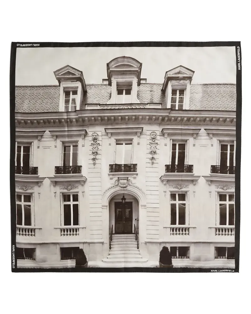 Karl Lagerfeld Seidenschal mit Maison-Print - Nude Nude