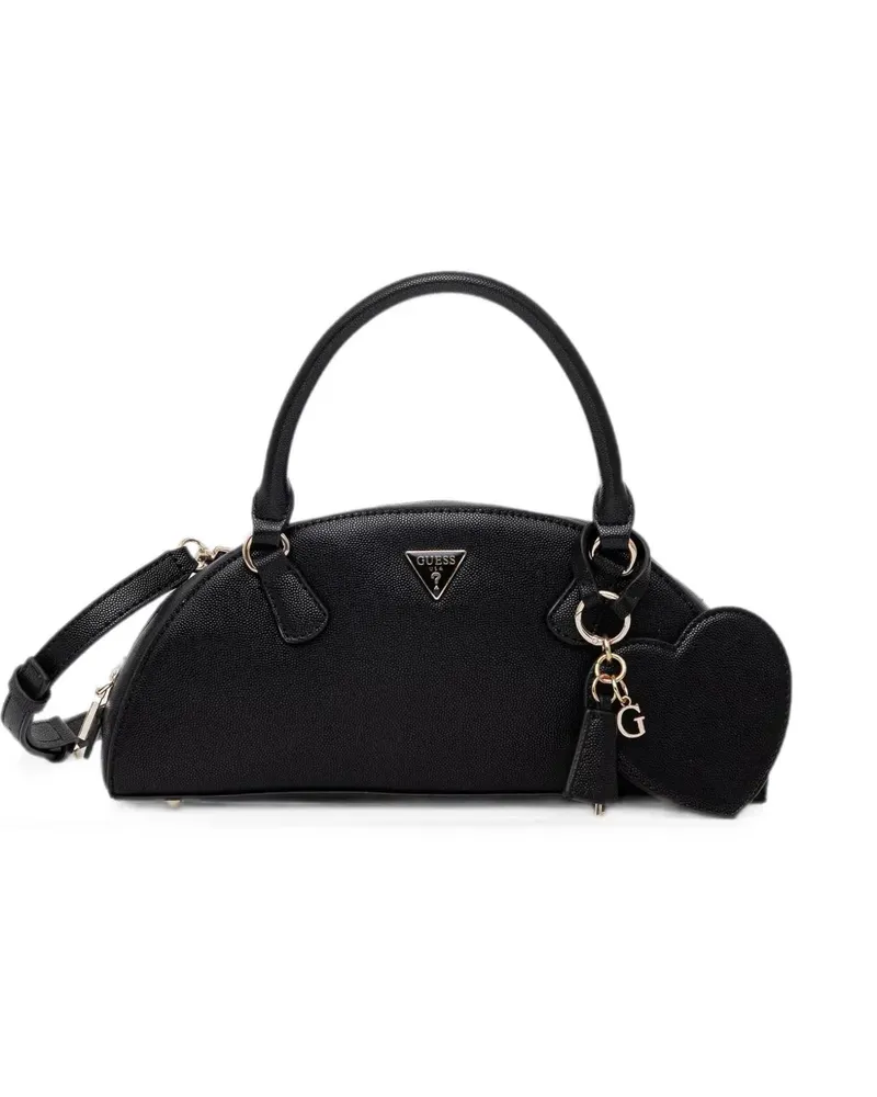 Guess Isobel Tote Bag mit Herzanhänger - Schwarz Schwarz