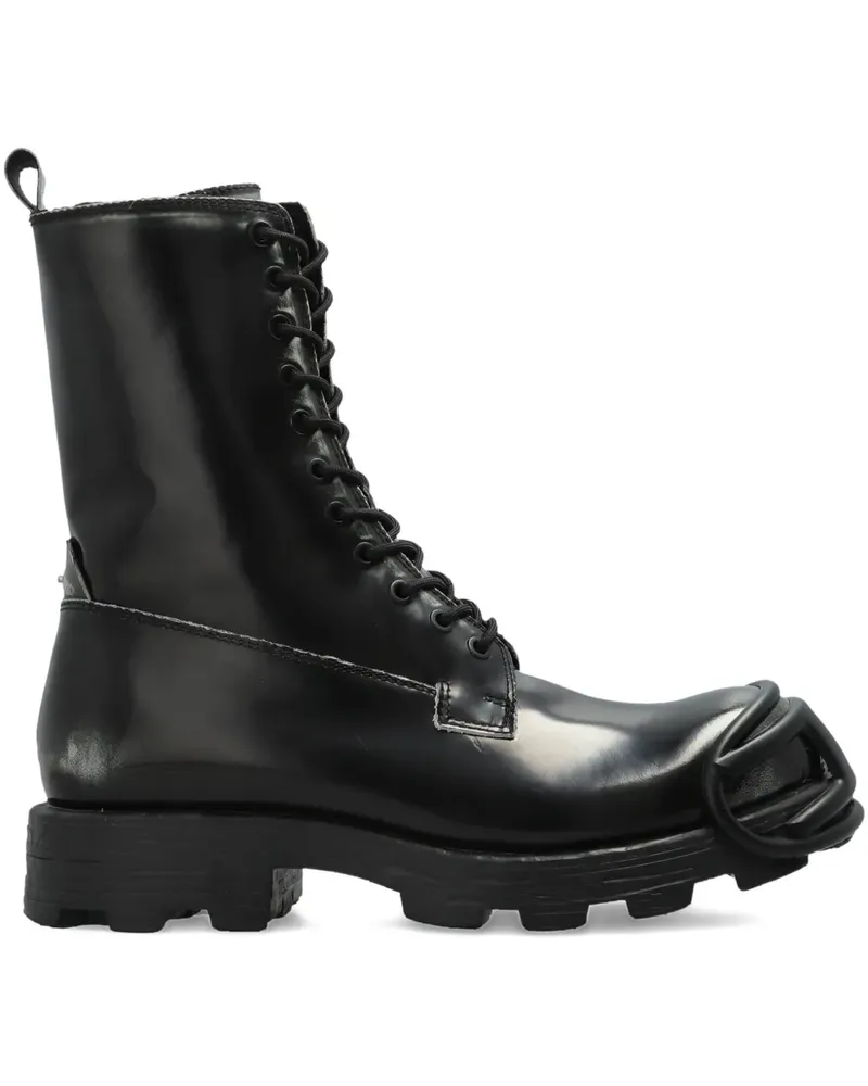 Diesel D-Hammer Schnürstiefel mit Zehenkappe - Schwarz Schwarz