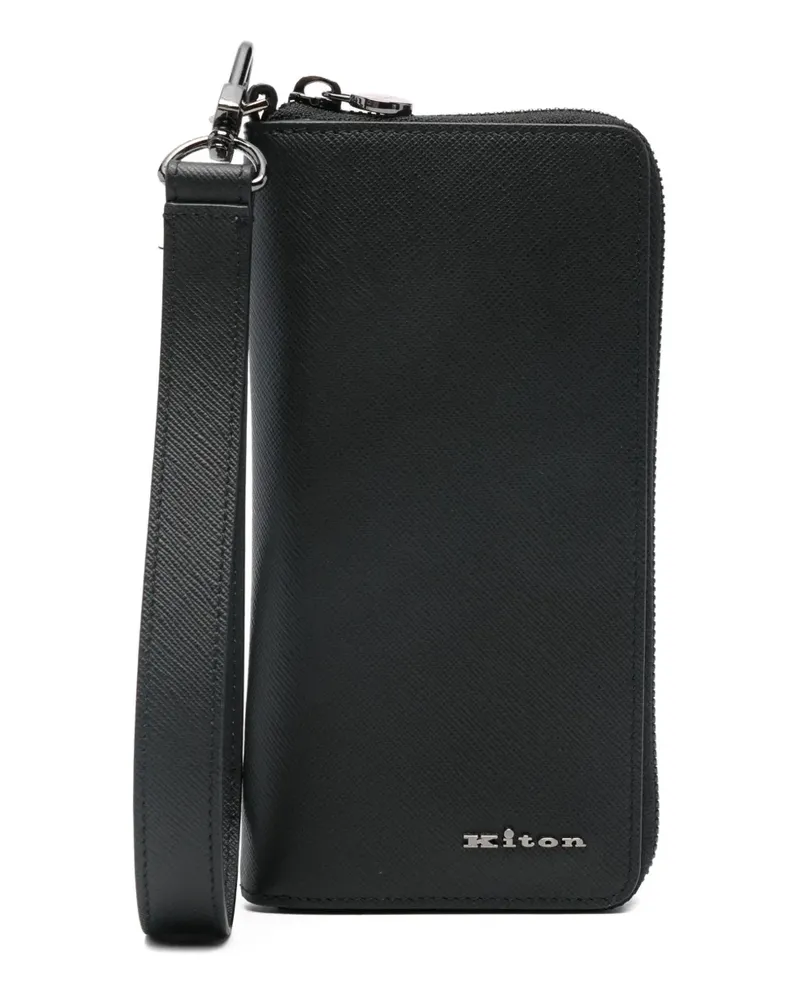 Kiton zip-around leather wallet - Schwarz Schwarz