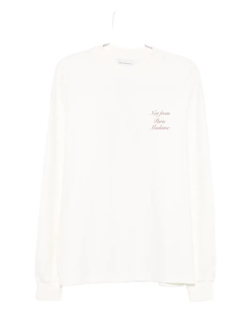 Drôle de Monsieur Klassisches Langarmshirt - Weiß Weiß