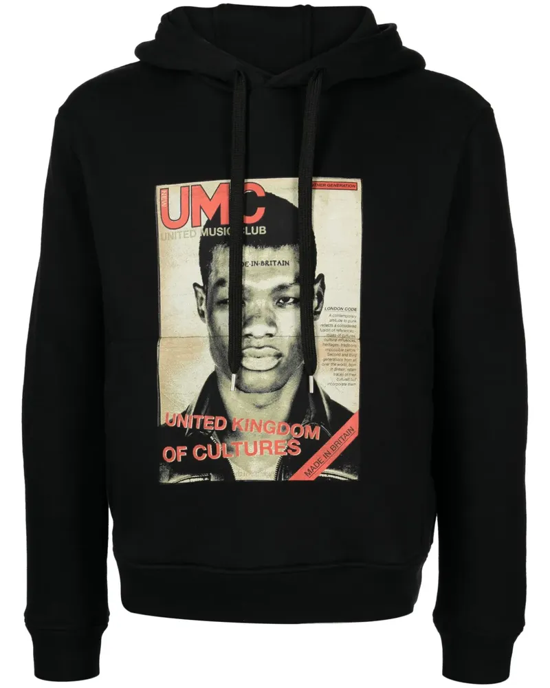 Neil Barrett Hoodie aus Jersey mit Foto-Print - Schwarz Schwarz