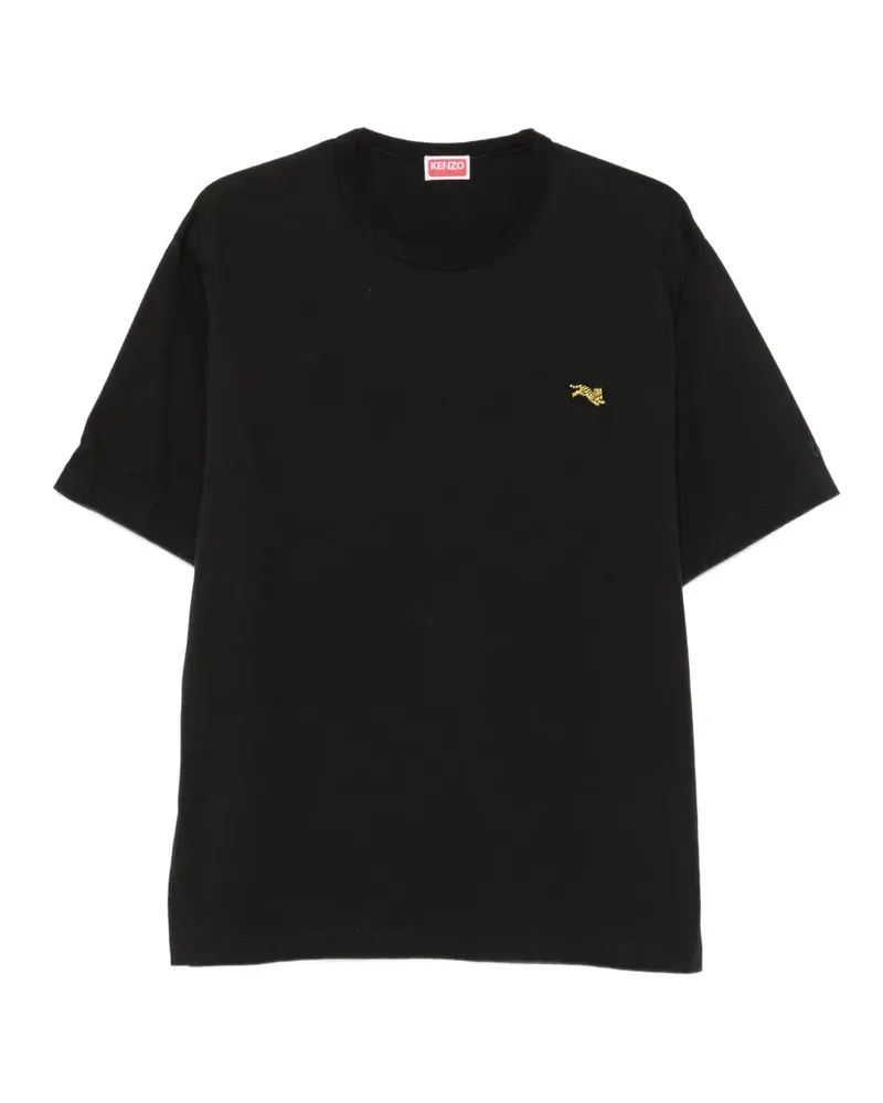 Kenzo T-Shirt mit Jumping Tiger-Patch - Schwarz Schwarz