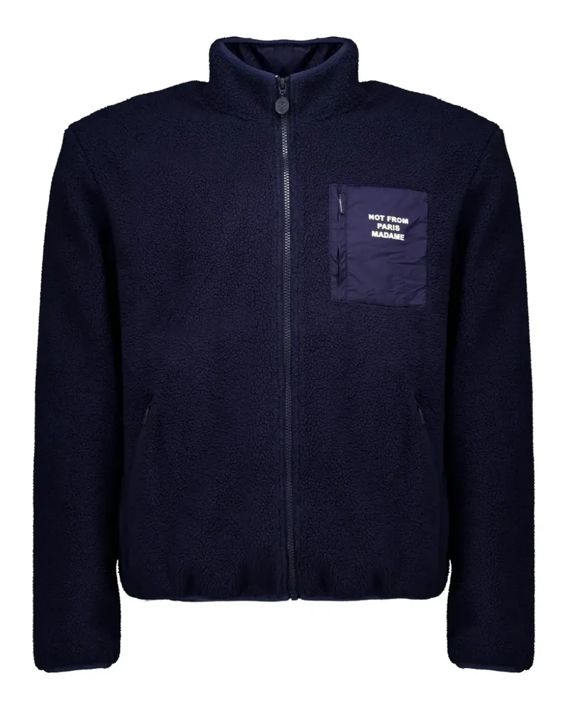 Drôle de Monsieur Sherpa-Jacke mit Slogan - Blau Blau