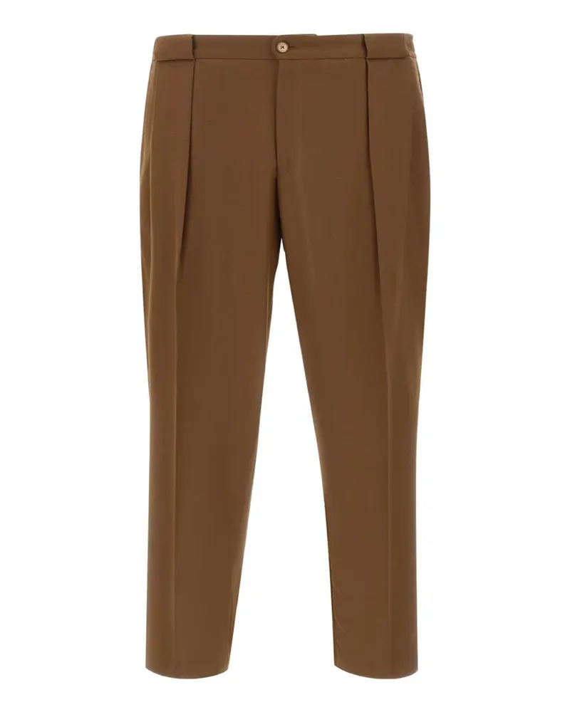 Briglia 1949 Portobello pleat-detail trousers - Braun Braun