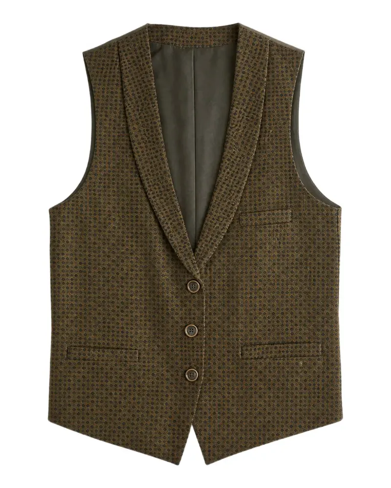 Uma Wang geometric-pattern shawl-lapel waistcoat - Braun Braun