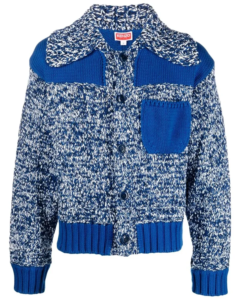 Kenzo Cardigan mit Kontrasteinsätzen - Blau Blau