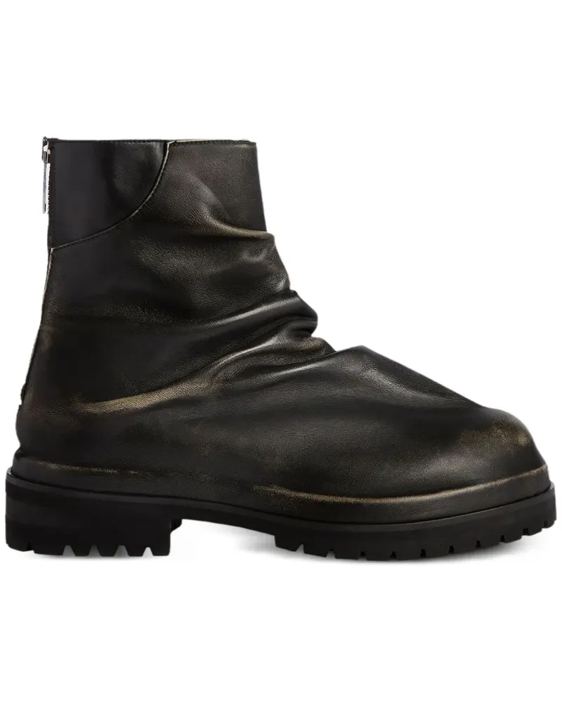 FourTwoFour on Fairfax Marathon "Black" Stiefel im Distressed-Look - Schwarz Schwarz