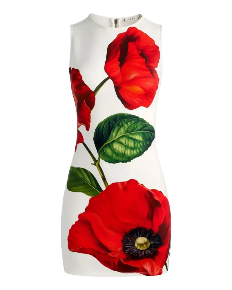 Alice + Olivia Wynell Kleid mit Blumenprint - Weiß Weiß