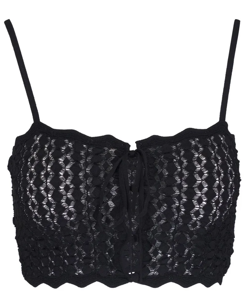 Saint Laurent Gestricktes Cropped-Top - Schwarz Schwarz