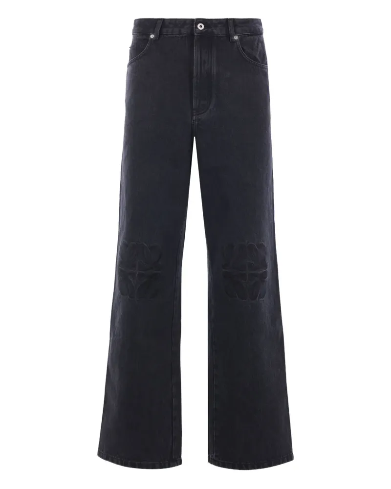 Loewe Jeans mit Anagram-Stickerei - Schwarz Schwarz