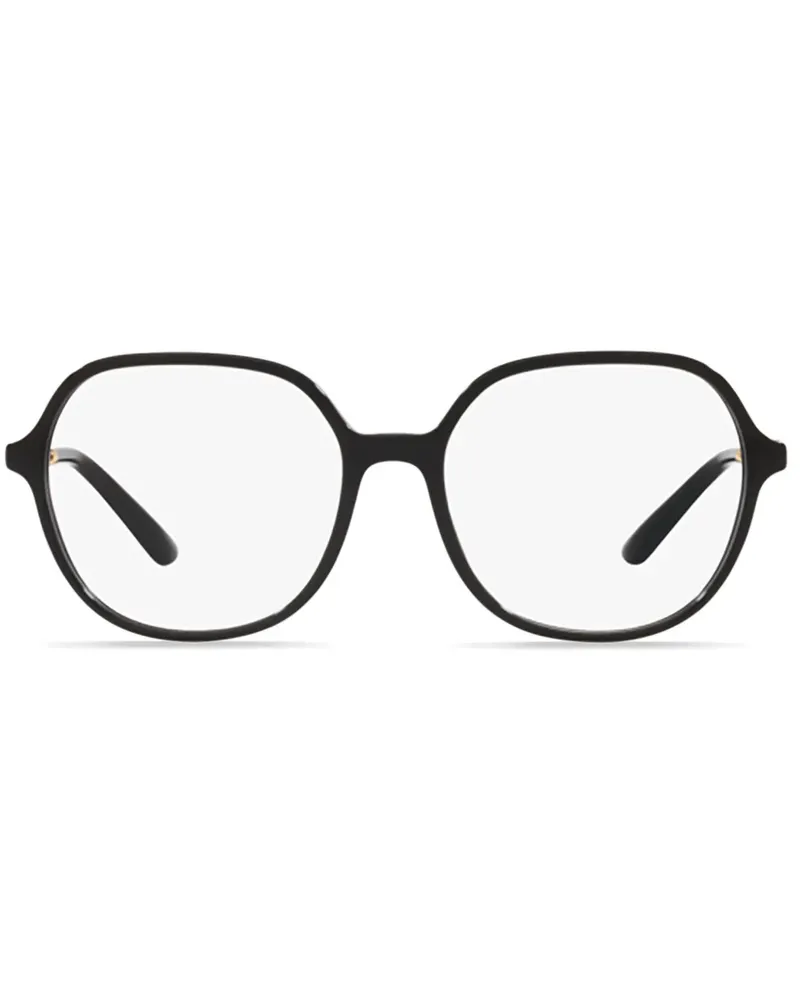 Dolce & Gabbana Brille mit Logo-Schild - Schwarz Schwarz