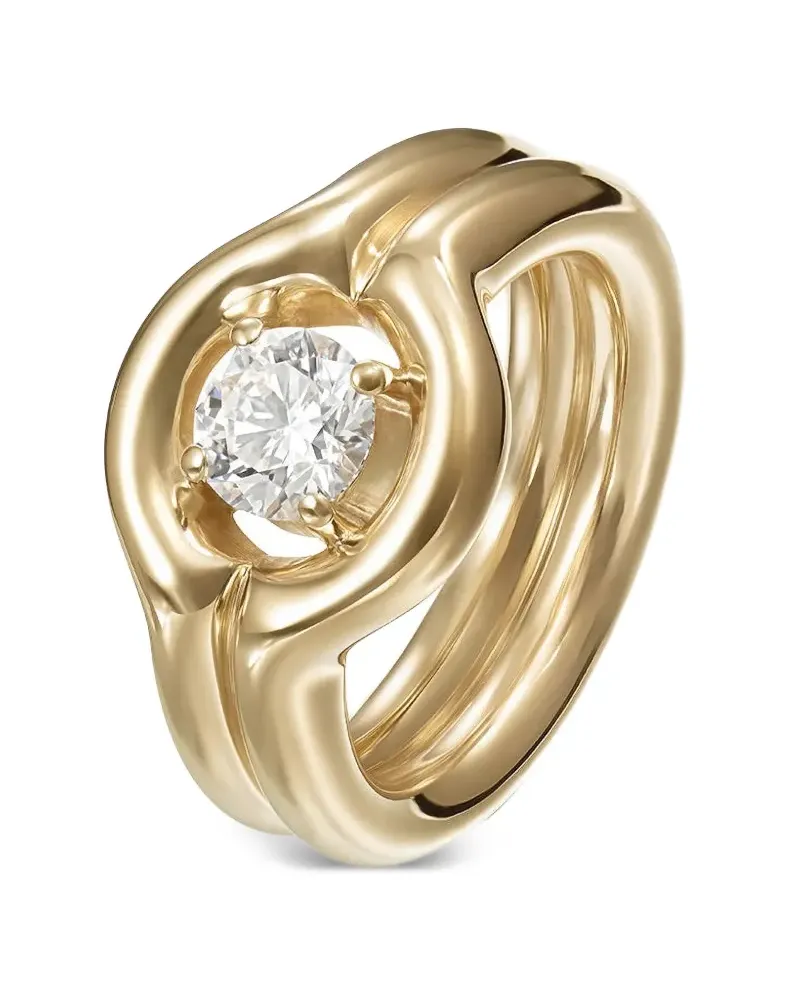Melissa Kaye 18kt Rocky Gelbgoldring mit Diamanten Gold