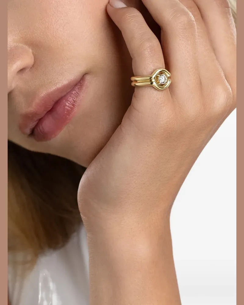Melissa Kaye 18kt Rocky Gelbgoldring mit Diamanten Gold