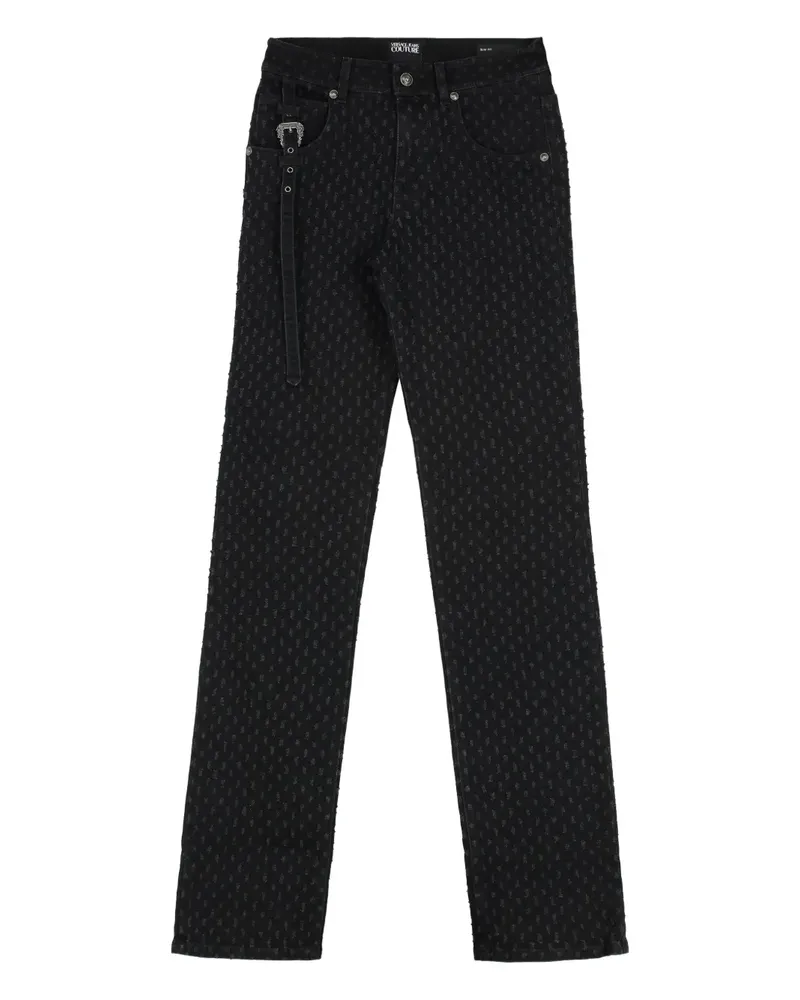 Versace Jeans Hose mit hohem Bund - Schwarz Schwarz
