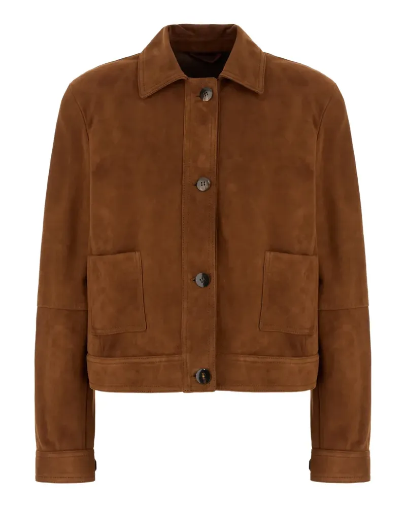 Max Mara buttoned leather jacket - Braun Braun