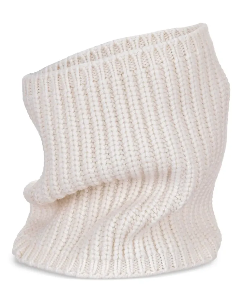 LARDINI Gerippter Schal - Weiß Weiß