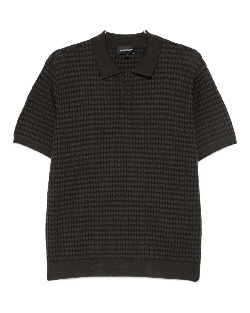 Emporio Armani waffle-knit short-sleeve polo shirt - Grau Grau