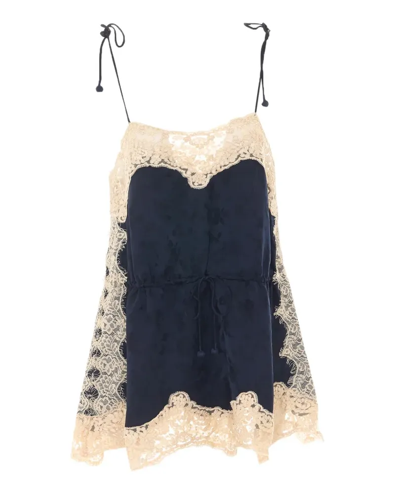 Sea Shay lace-trim jacquard top - Blau Blau