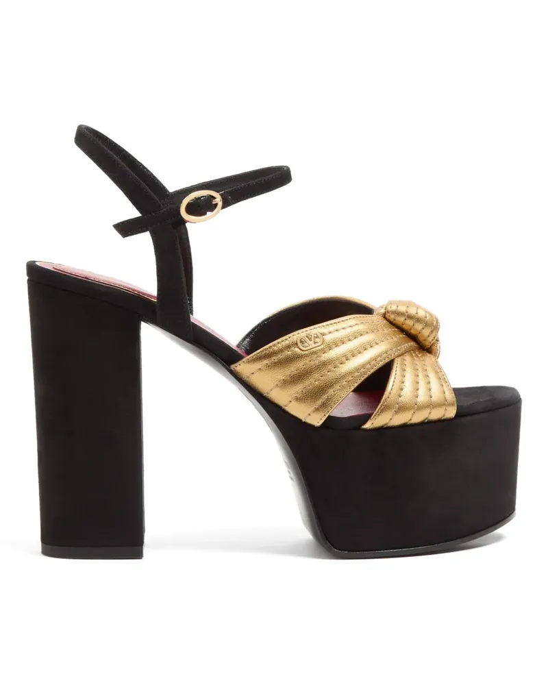Valentino Garavani Crasher Plateau-Sandalen aus Wildleder 125mm - Gold Gold