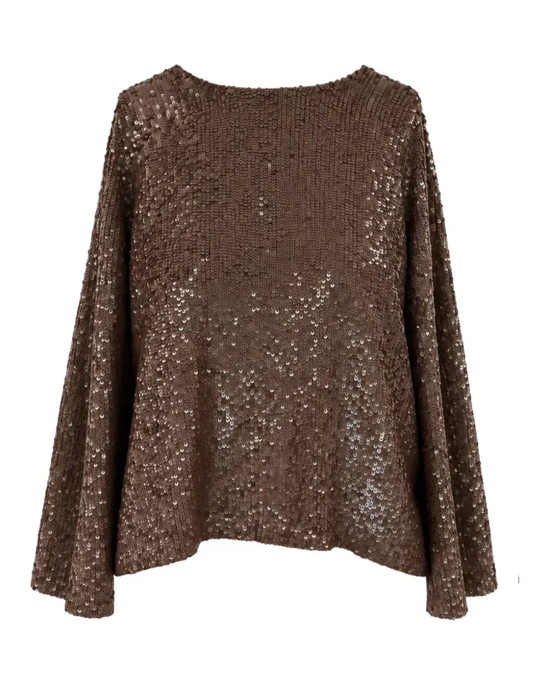 P.A.R.O.S.H. P.A.R.O H. Cape mit Pailletten und Schleifenverschluss - Braun Braun