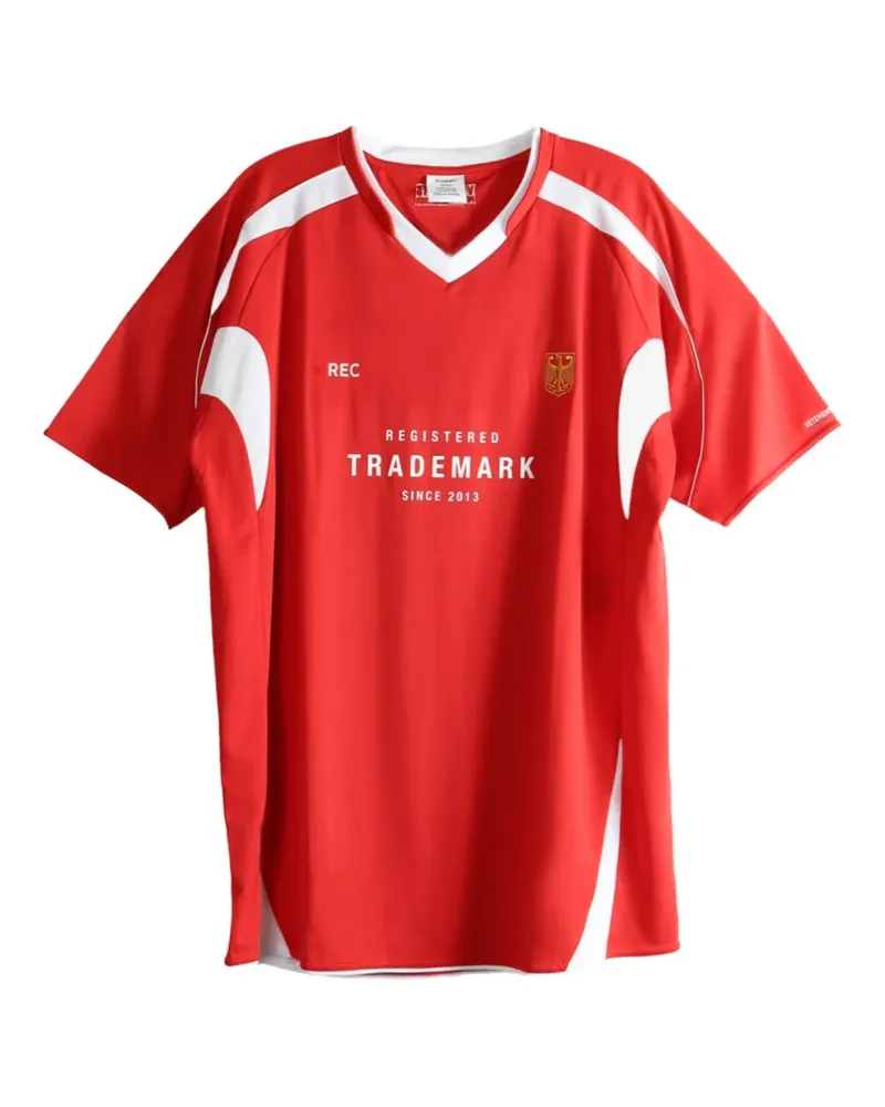 VETEMENTS panelled V-neck T-shirt - Rot Rot