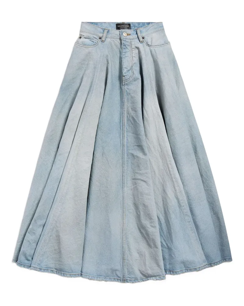 Balenciaga fringe-detail maxi skirt - Blau Blau