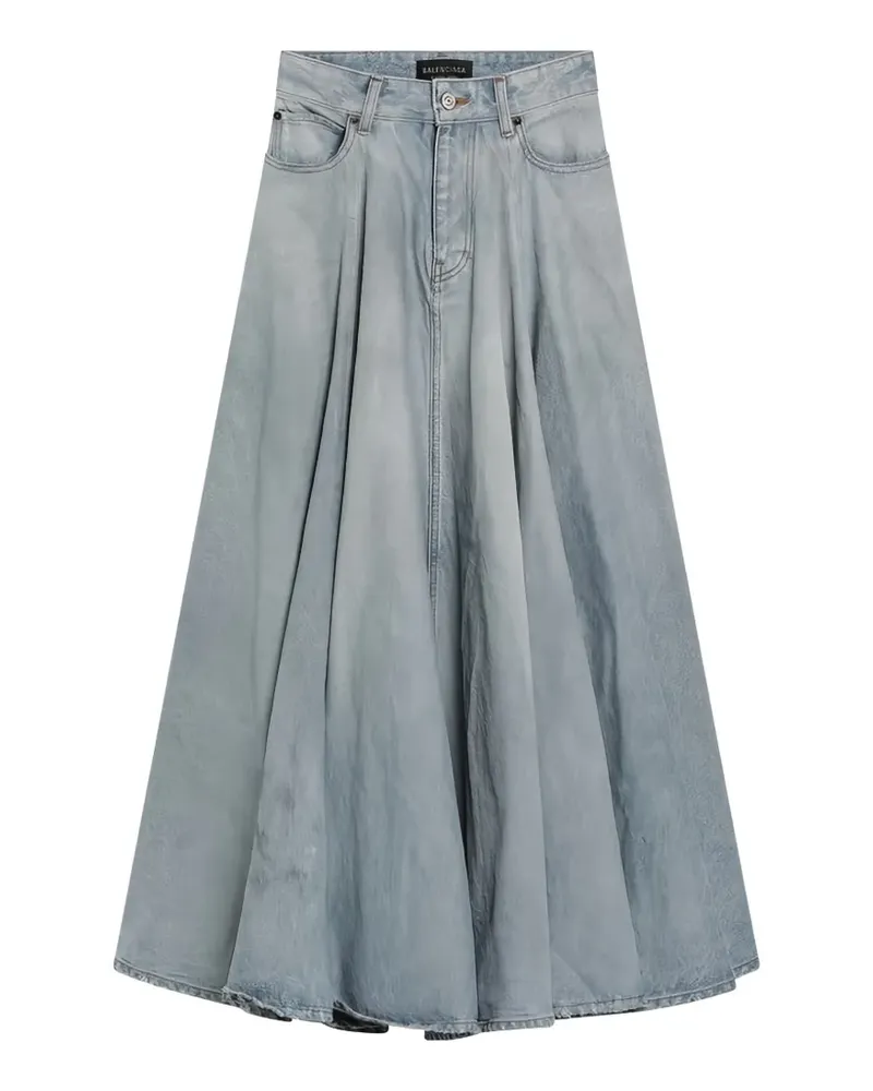 Balenciaga Langer Rock mit Fransen - Blau Blau