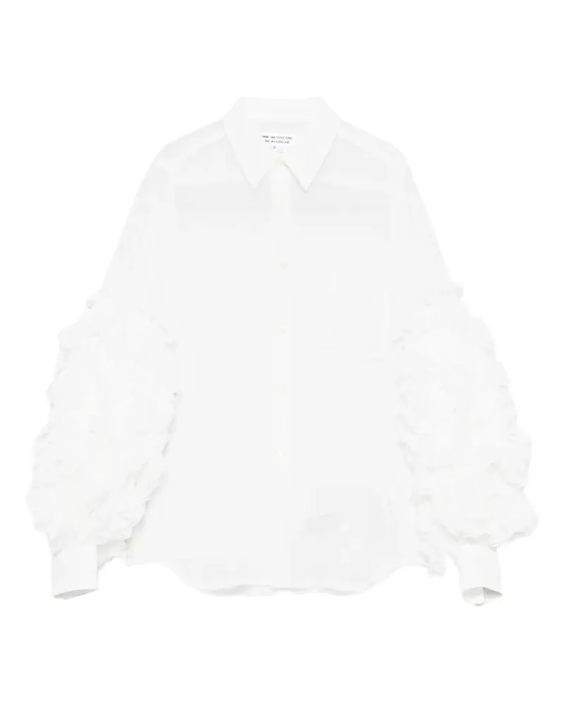 Comme des Garçons ruffled sheer blouse - Weiß Weiß