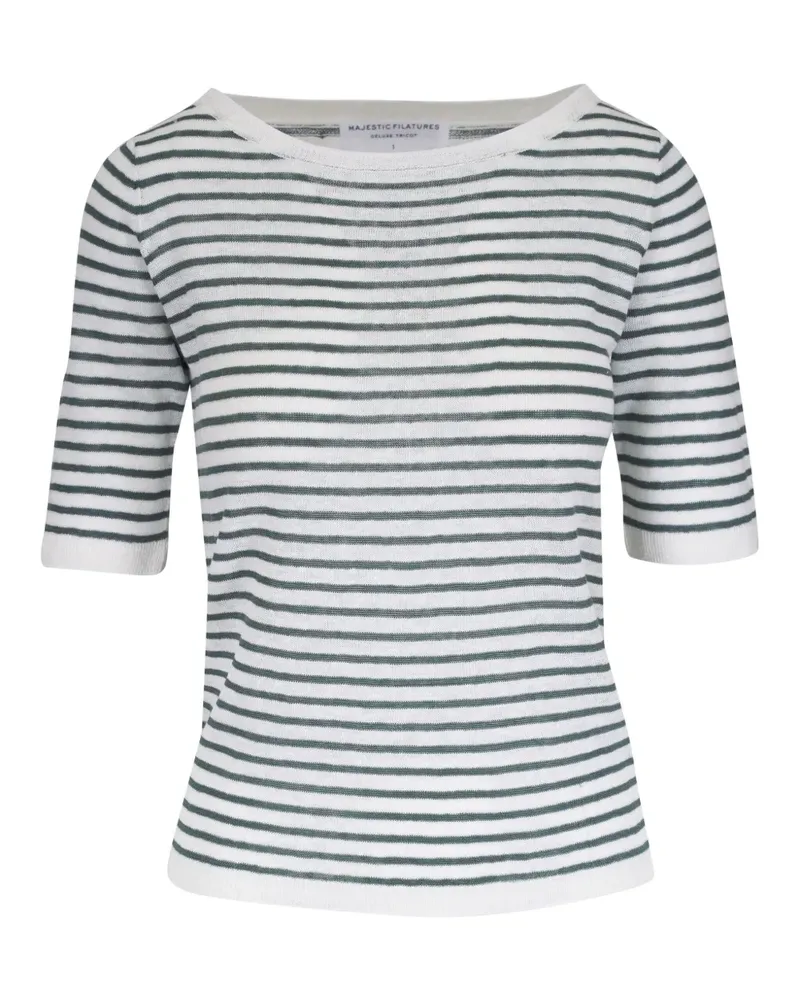 Majestic T-Shirt aus Leinen - Weiß Weiß