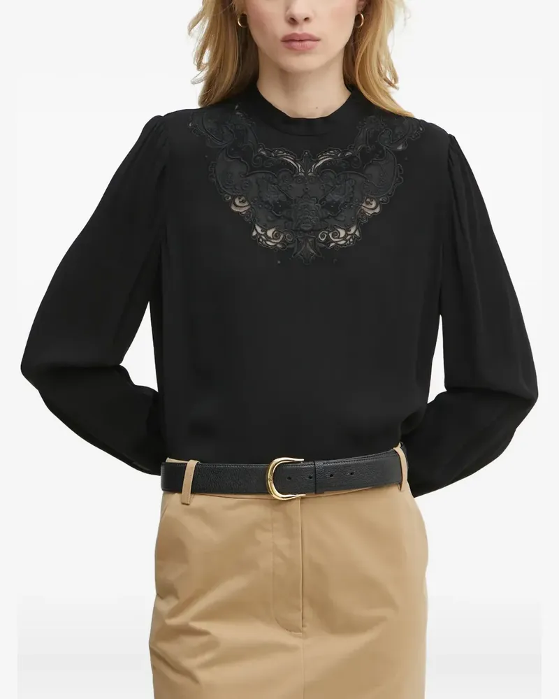 Twin-Set Bluse mit Spitze - Schwarz Schwarz