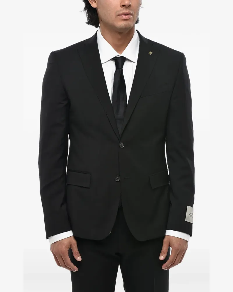 Corneliani single-breasted virgin-wool suit - Schwarz Schwarz