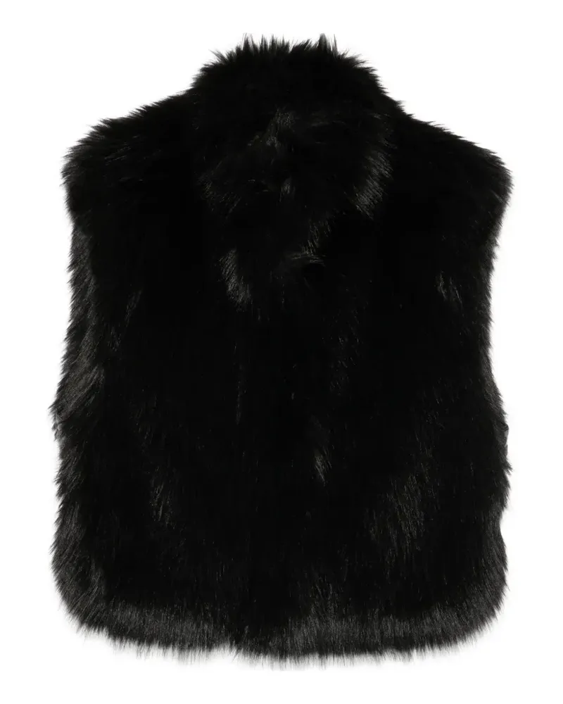 Patrizia Pepe faux-fur high-neck gillet - Schwarz Schwarz