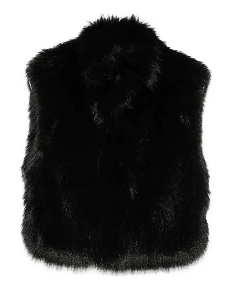 Patrizia Pepe faux-fur high-neck gillet - Schwarz Schwarz