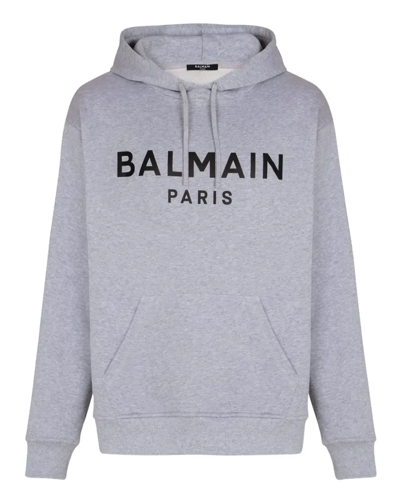 Balmain Hoodie mit Print - Grau Grau