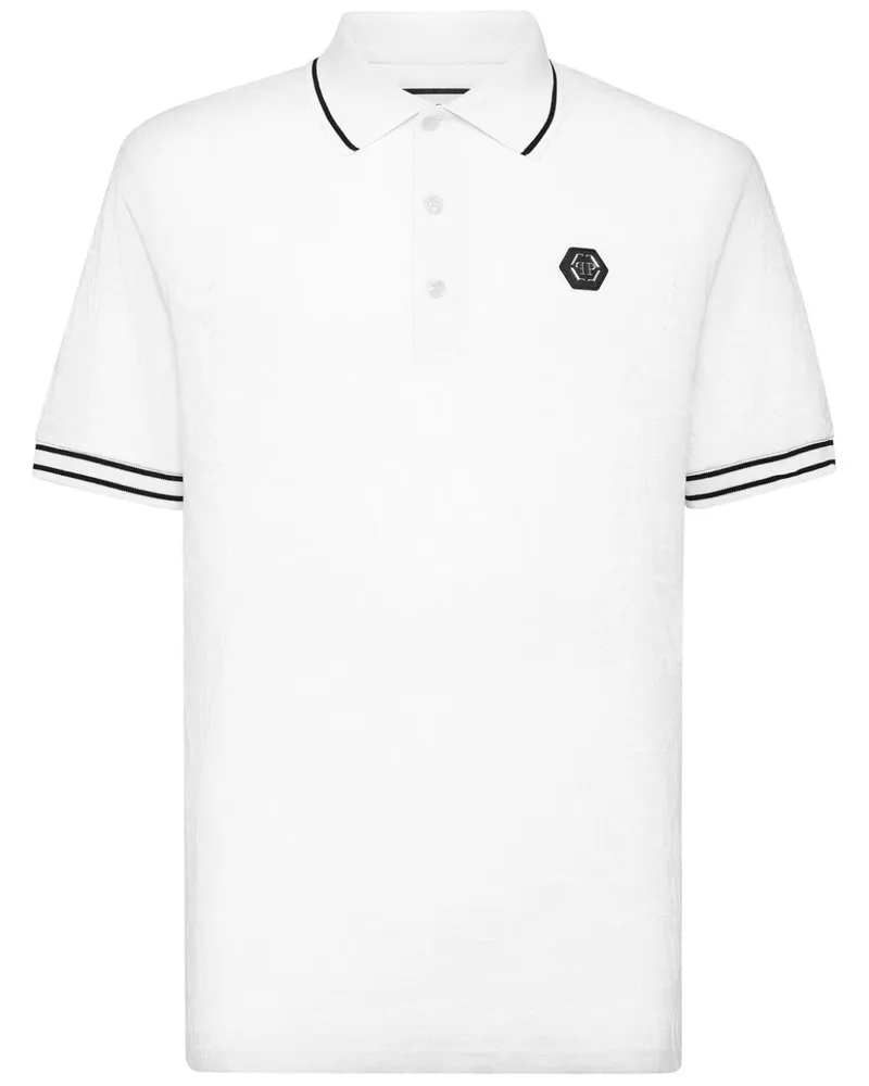 Philipp Plein Poloshirt mit Jacquard-Monogramm - Weiß Weiß