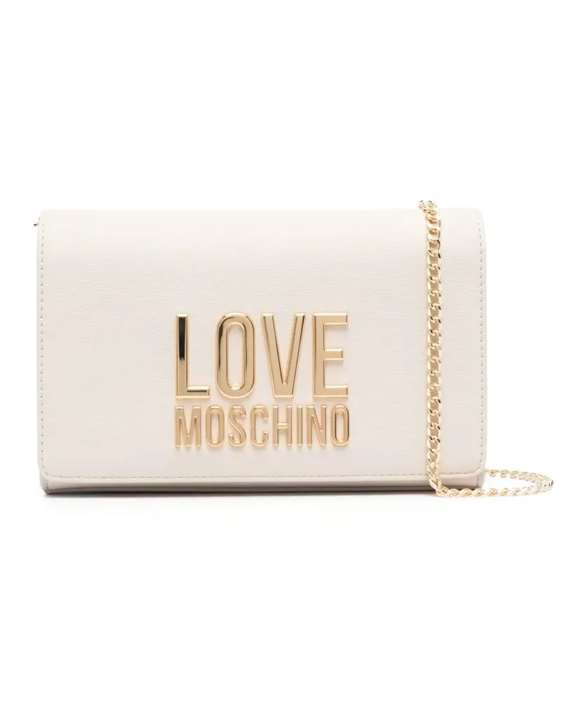 Moschino Umhängetasche mit Logo-Schild - Nude Nude