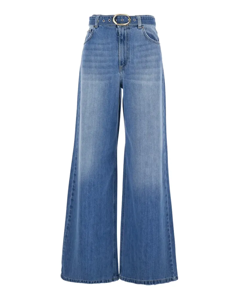 Twin-Set Schlagjeans mit Gürtel - Blau Blau