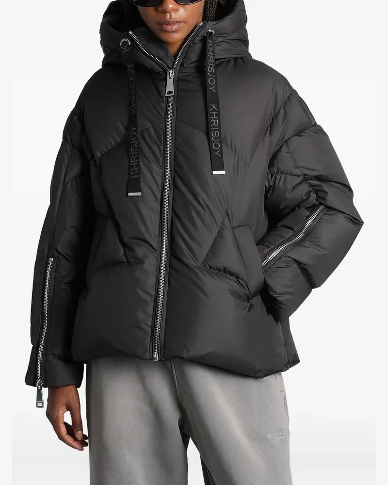 KHRISJOY Gesteppte Jacke mit applizierter Kapuze - Schwarz Schwarz