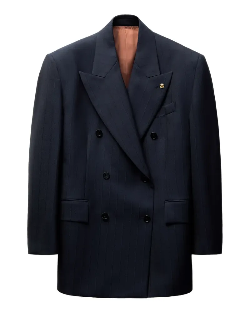 Versace pinstripe wool blazer - Blau Blau