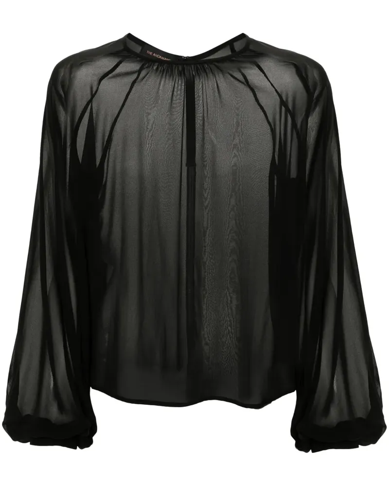 ANDAMANE Renee Bluse mit Puffärmeln - Schwarz Schwarz