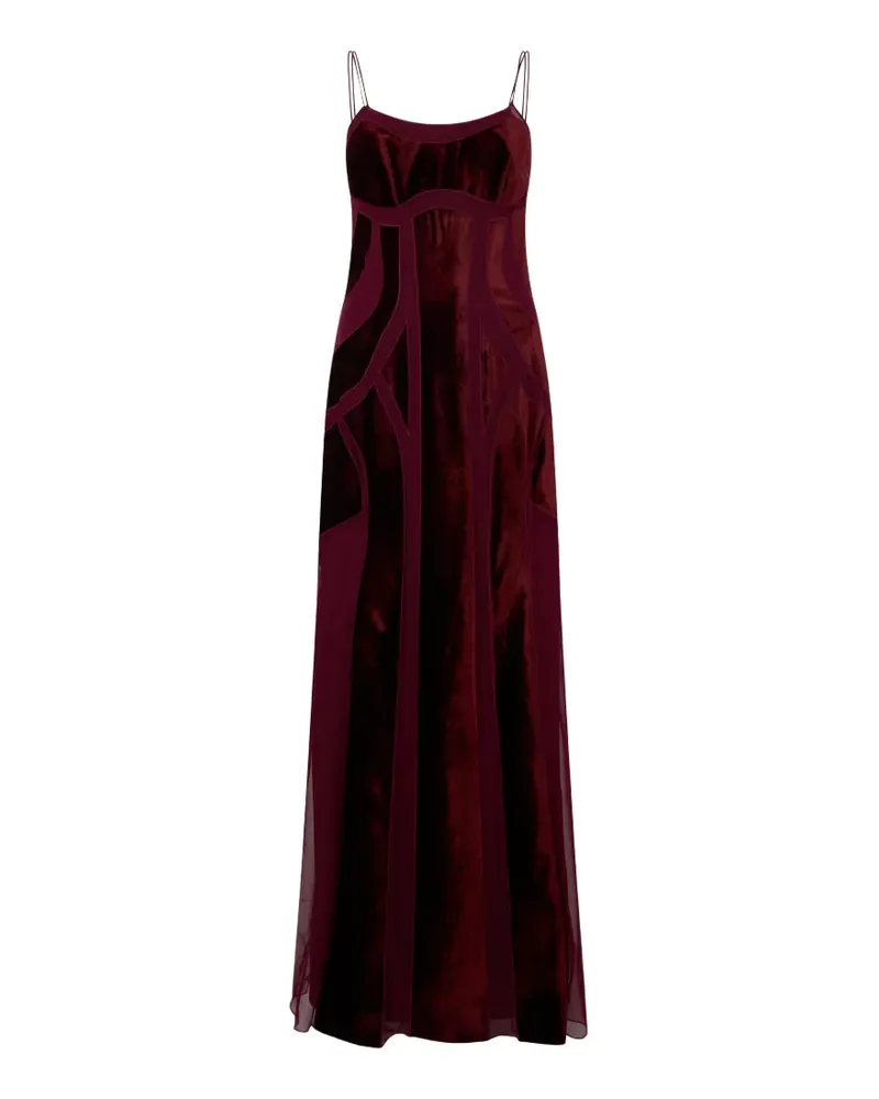 Alberta Ferretti Ausgestelltes Maxikleid mit Samtoptik - Rot Rot