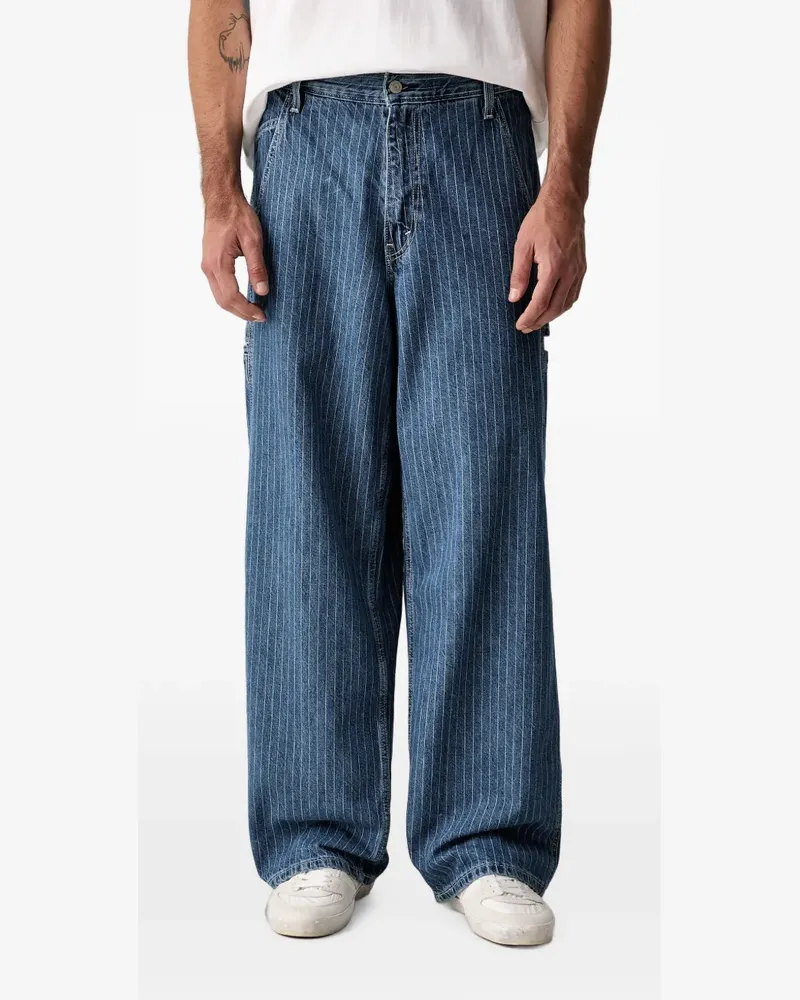 Levi's pinstripe-pattern wide-leg jeans - Blau Blau